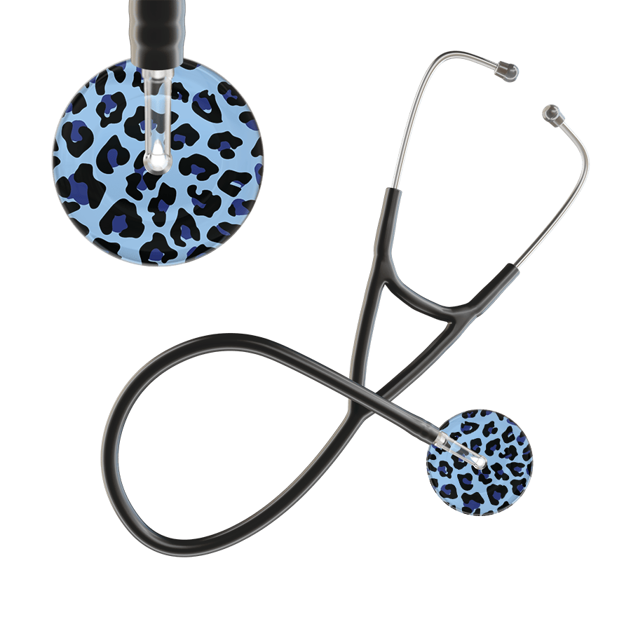 Ultrascope Single Stethoscope Royal Blue Leopard / Adult / Black Leopard Pattern Cardiology Stethoscope - Leopard Print