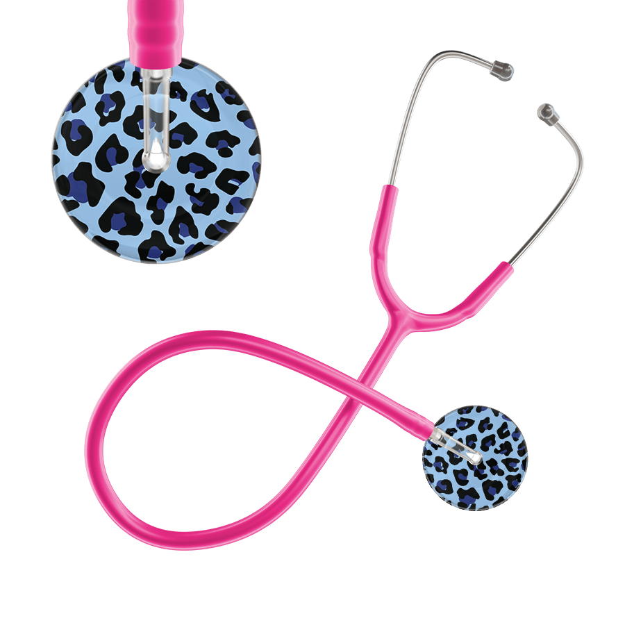 Ultrascope Single Stethoscope Royal Blue Leopard / Adult / Hot Pink Leopard Pattern Stethoscope - Leopard Print