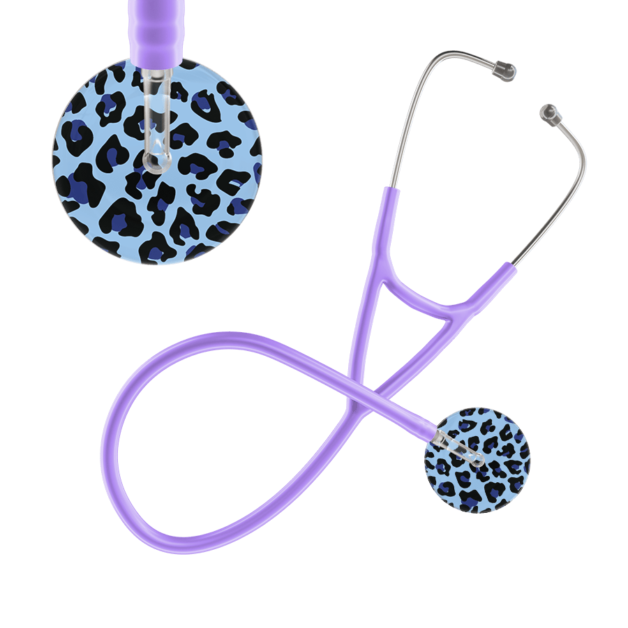 Ultrascope Single Stethoscope Royal Blue Leopard / Adult / Lavender Leopard Pattern Cardiology Stethoscope - Leopard Print