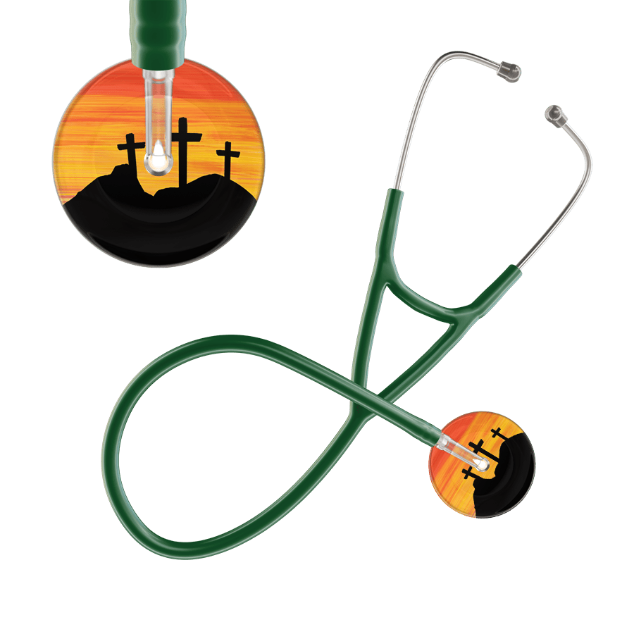 Ultrascope Single Stethoscope 3 Crosses Orange / Adult / Dark Green 3 Crosses Cardiology Stethoscope