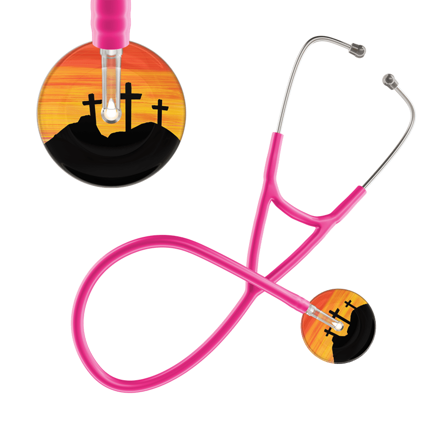 Ultrascope Single Stethoscope 3 Crosses Orange / Adult / Hot Pink 3 Crosses Cardiology Stethoscope