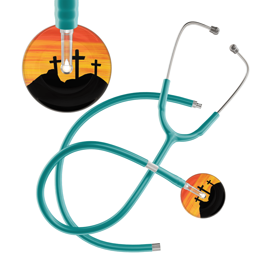 Ultrascope Single Stethoscope 3 Crosses Orange / Adult / Jade Extended Tubing 3 Crosses Stethoscope