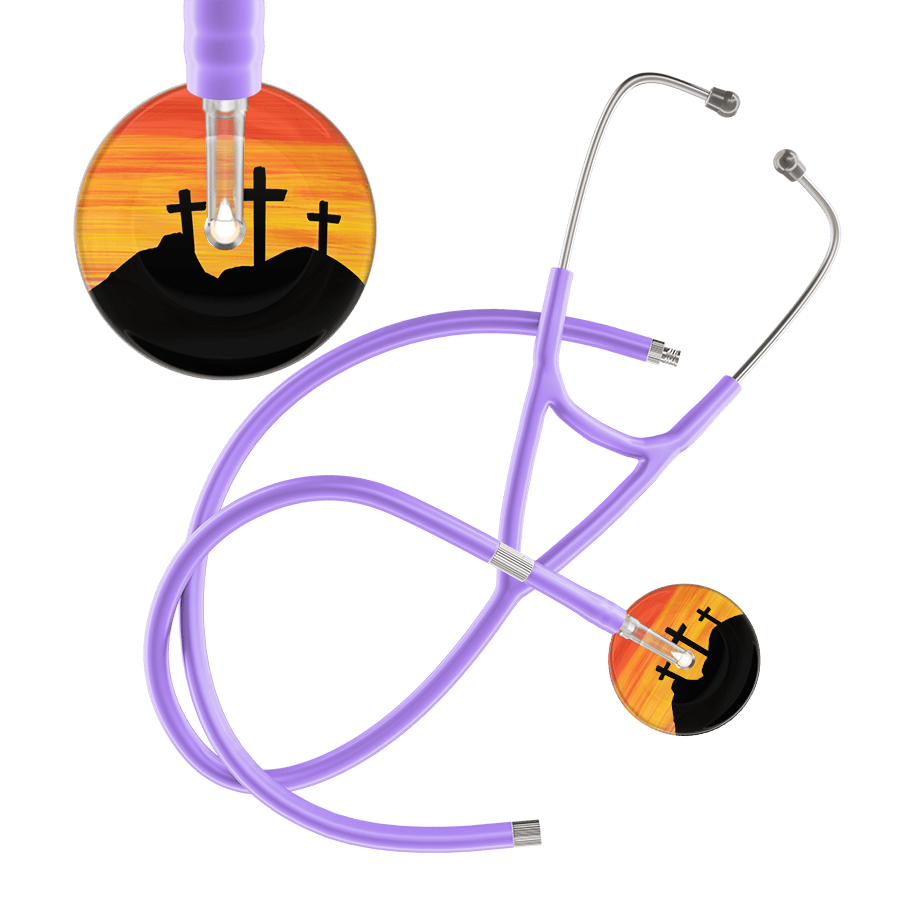 Ultrascope Single Stethoscope 3 Crosses Orange / Adult / Lavender Extended Tubing 3 Crosses Cardiology Stethoscope