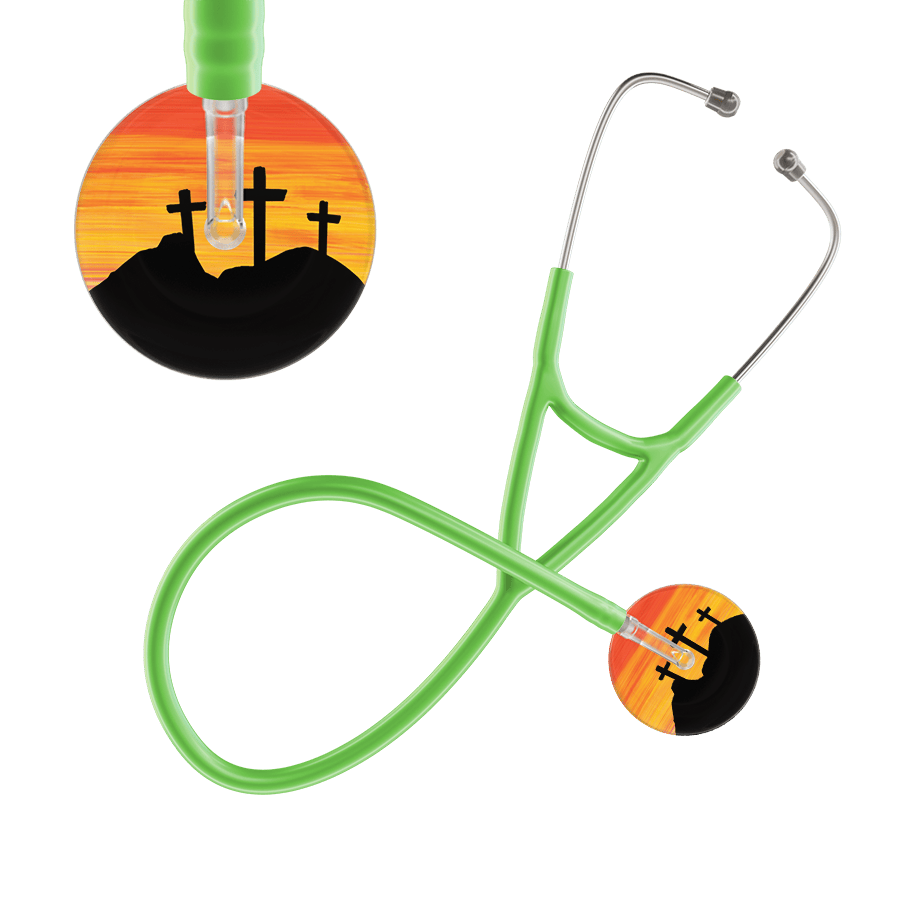 Ultrascope Single Stethoscope 3 Crosses Orange / Adult / Lime Green 3 Crosses Cardiology Stethoscope