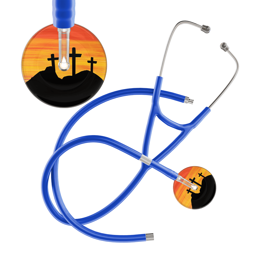 Ultrascope Single Stethoscope 3 Crosses Orange / Adult / Royal Blue Extended Tubing 3 Crosses Cardiology Stethoscope