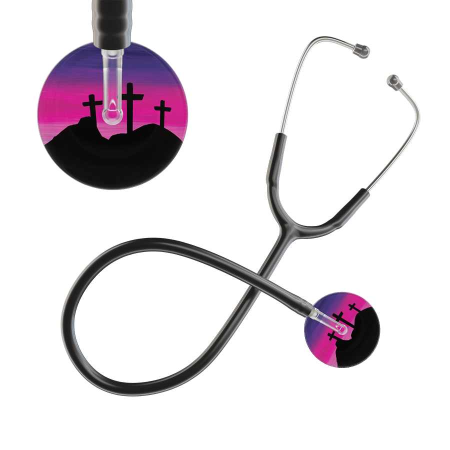 Ultrascope Single Stethoscope 3 Crosses Purple / Adult / Black 3 Crosses Stethoscope
