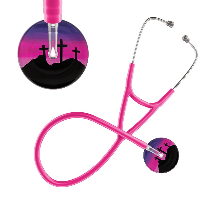 Ultrascope Single Stethoscope 3 Crosses Purple / Adult / Hot Pink 3 Crosses Cardiology Stethoscope