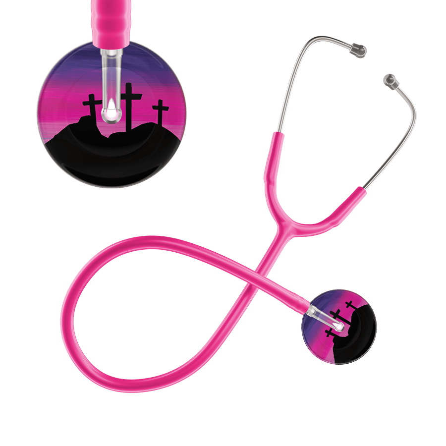 Ultrascope Single Stethoscope 3 Crosses Purple / Adult / Hot Pink 3 Crosses Stethoscope