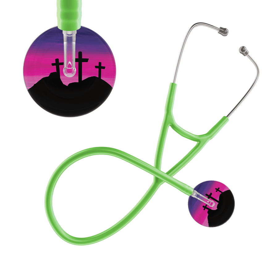 Ultrascope Single Stethoscope 3 Crosses Purple / Adult / Lime Green 3 Crosses Cardiology Stethoscope