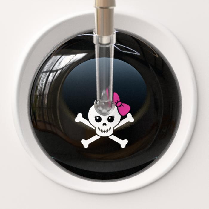 Ultrascope Stethoscope Head Hot Pink Bow Black Background / Adult Cute Skull Stethoscope Head