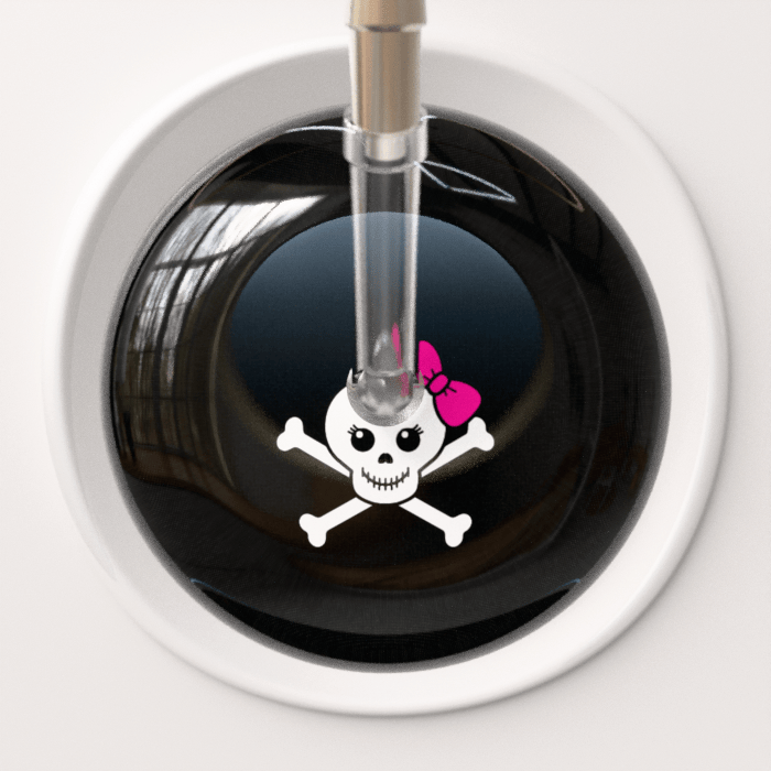 Ultrascope Stethoscope Head Magenta Bow Black Background / Adult Cute Skull Stethoscope Head