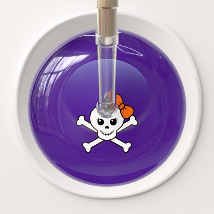 Ultrascope Stethoscope Head Tangerine Bow Purple Background / Adult Cute Skull Stethoscope Head