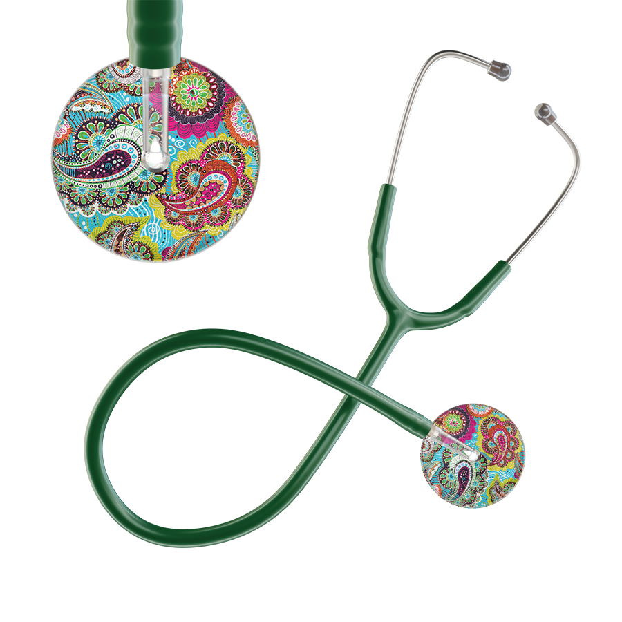Ultrascope Single Stethoscope Paisley Blue Pattern / Adult / Dark Green Paisley Pattern Stethoscope