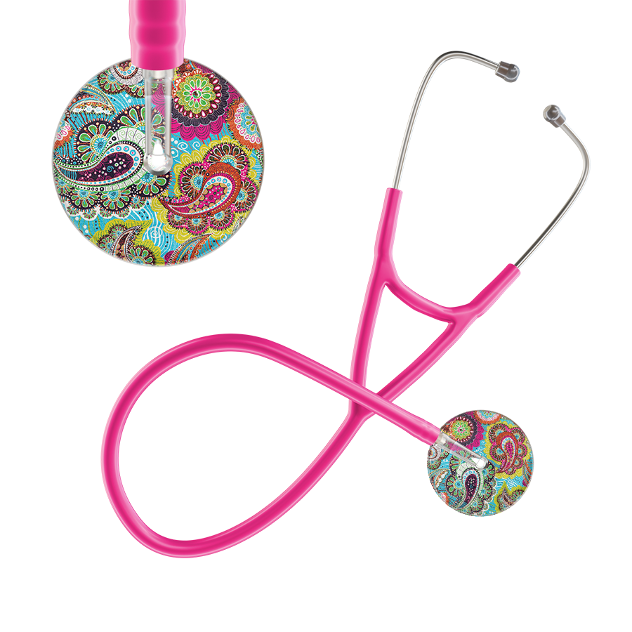 Ultrascope Single Stethoscope Paisley Blue Pattern / Adult / Hot Pink Paisley Pattern Cardiology Stethoscope