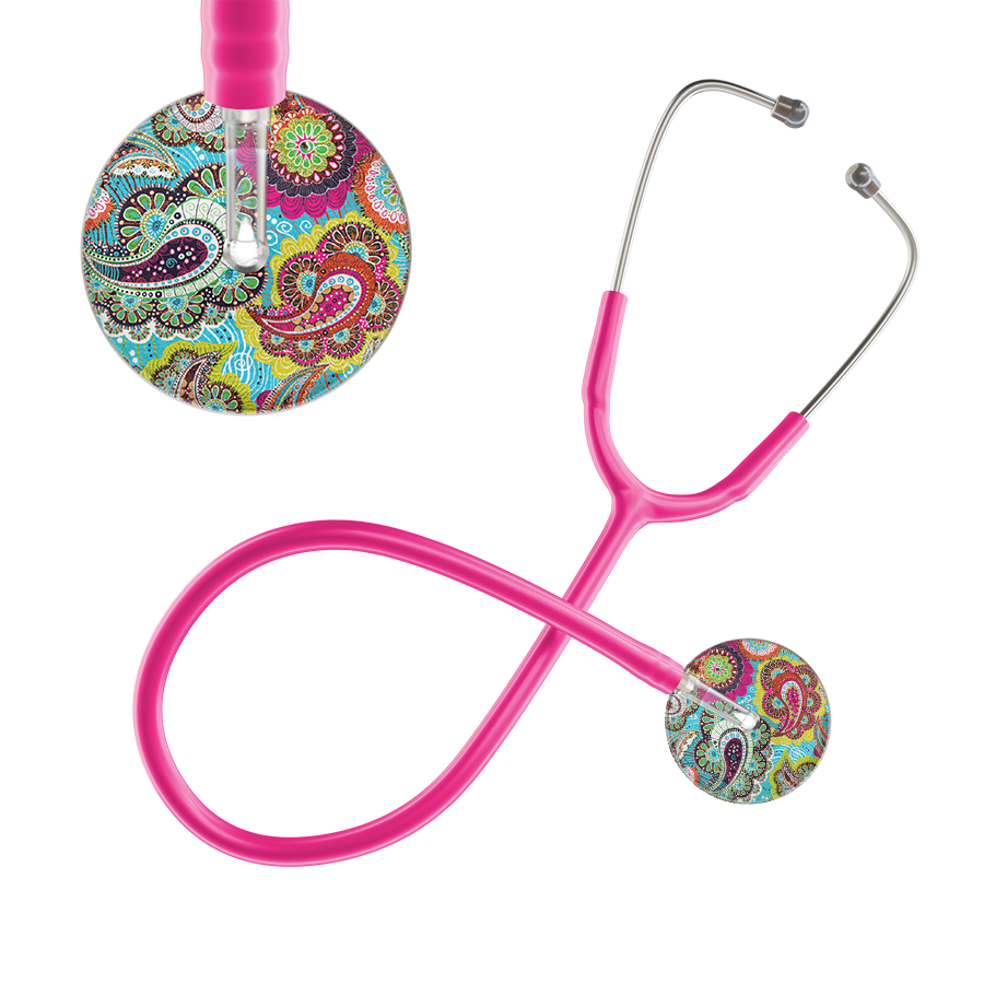 Ultrascope Single Stethoscope Paisley Blue Pattern / Adult / Hot Pink Paisley Pattern Stethoscope