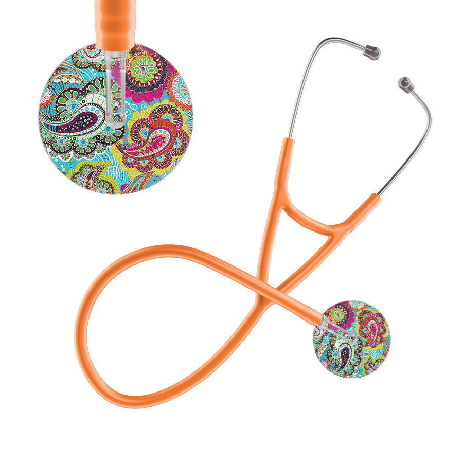 Ultrascope Single Stethoscope Paisley Blue Pattern / Adult / Orange Paisley Pattern Cardiology Stethoscope