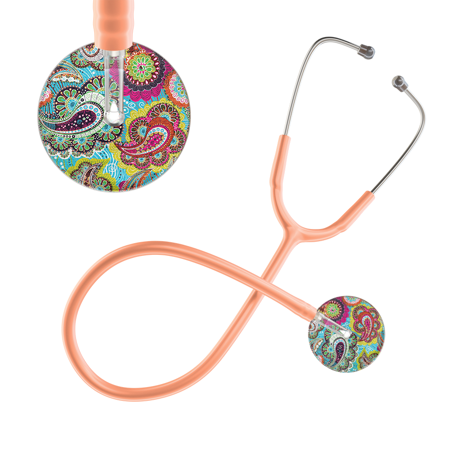 Ultrascope Single Stethoscope Paisley Blue Pattern / Adult / Peach Paisley Pattern Stethoscope