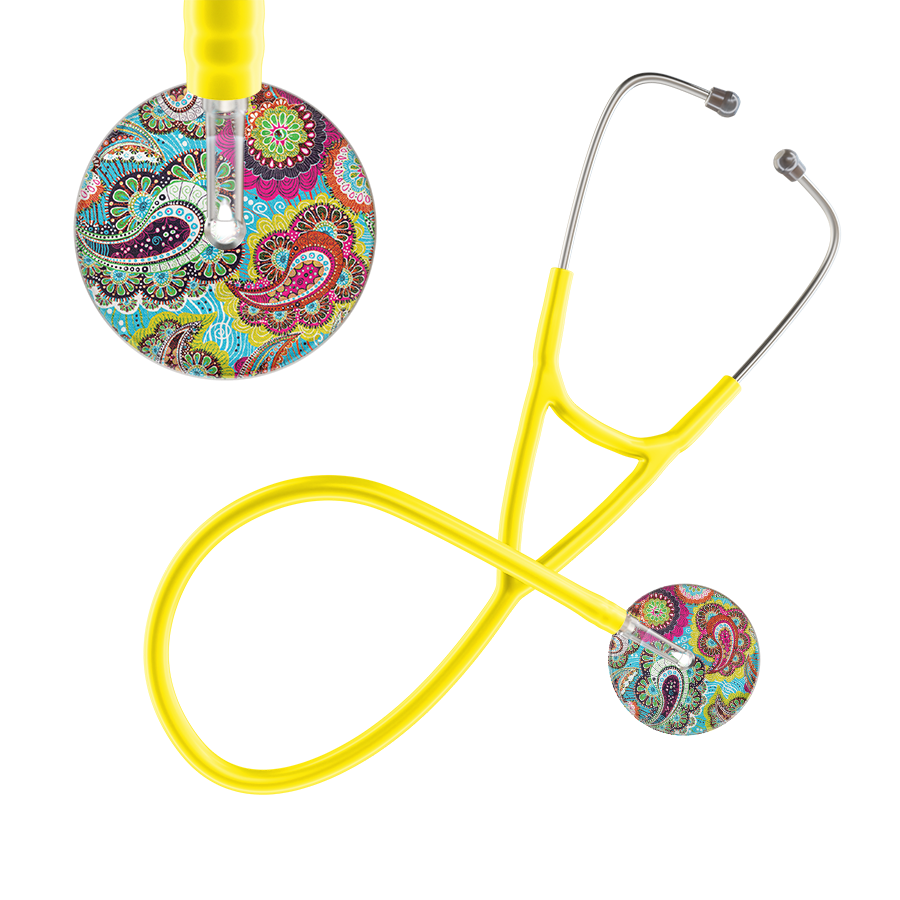 Ultrascope Single Stethoscope Paisley Blue Pattern / Adult / Yellow Paisley Pattern Cardiology Stethoscope