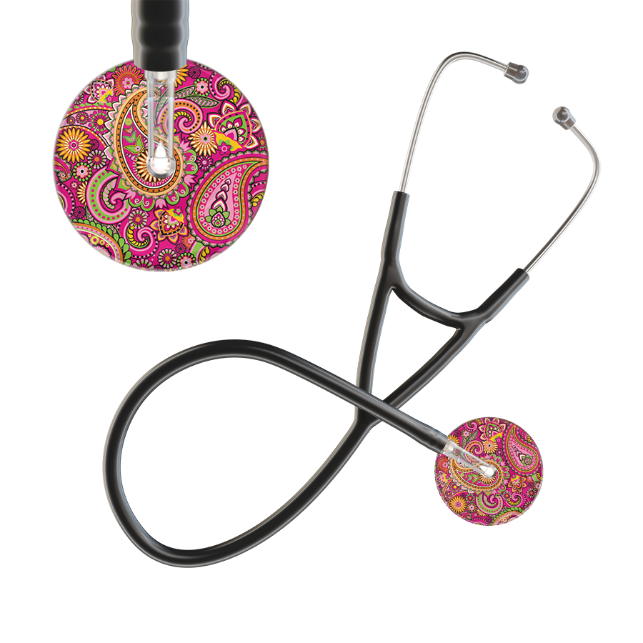 Ultrascope Single Stethoscope Paisley Hot Pink Pattern / Adult / Black Paisley Pattern Cardiology Stethoscope