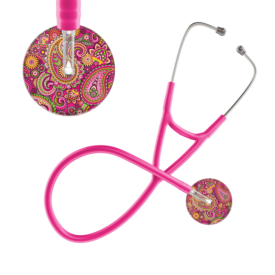 Ultrascope Single Stethoscope Paisley Hot Pink Pattern / Adult / Hot Pink Paisley Pattern Cardiology Stethoscope