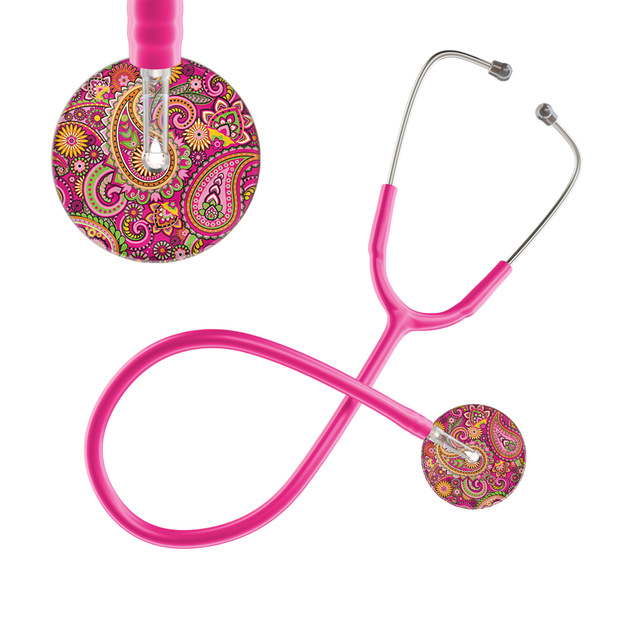 Ultrascope Single Stethoscope Paisley Hot Pink Pattern / Adult / Hot Pink Paisley Pattern Stethoscope