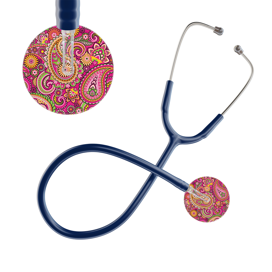 Ultrascope Single Stethoscope Paisley Hot Pink Pattern / Adult / Navy Paisley Pattern Stethoscope