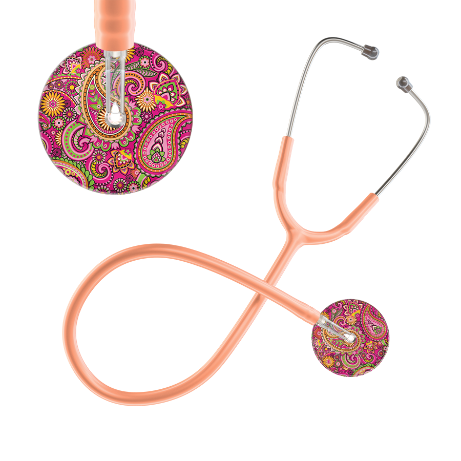 Ultrascope Single Stethoscope Paisley Hot Pink Pattern / Adult / Peach Paisley Pattern Stethoscope