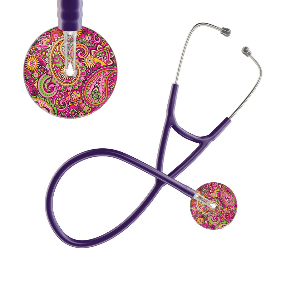 Ultrascope Single Stethoscope Paisley Hot Pink Pattern / Adult / Purple Paisley Pattern Cardiology Stethoscope