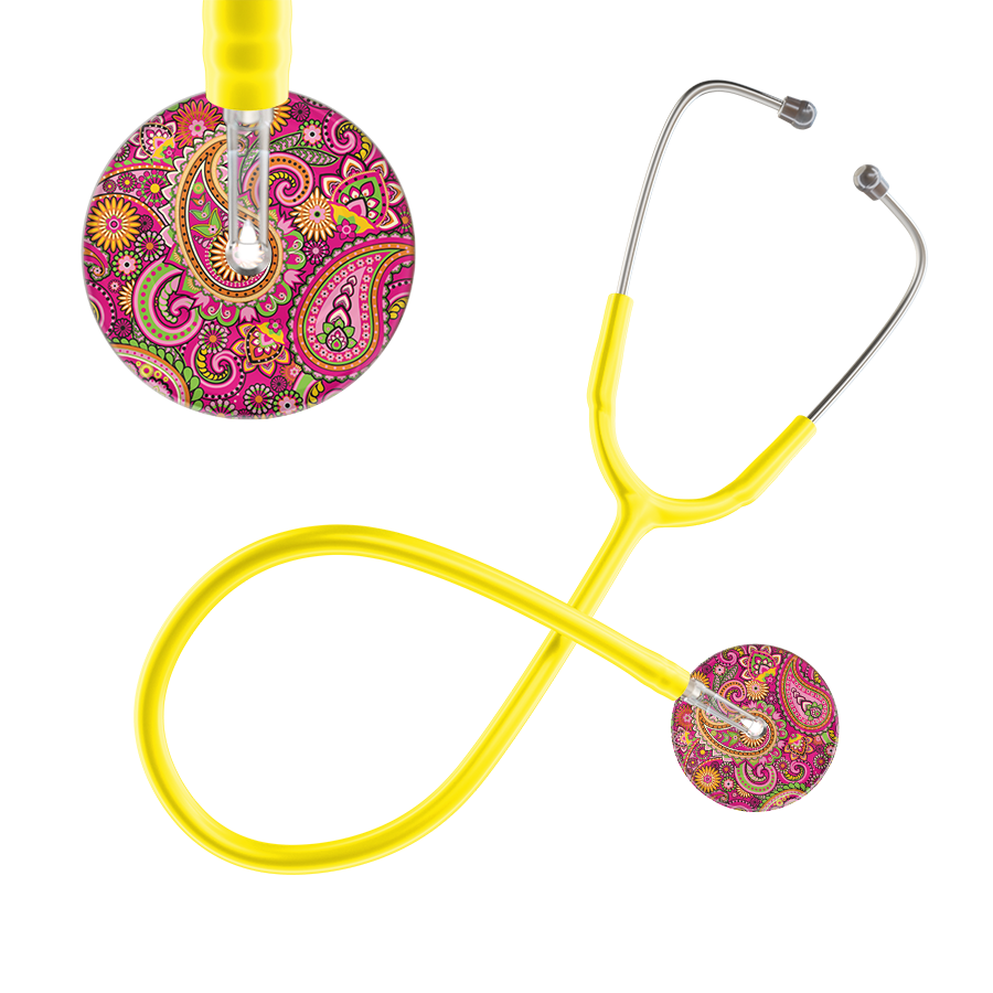 Ultrascope Single Stethoscope Paisley Hot Pink Pattern / Adult / Yellow Paisley Pattern Stethoscope