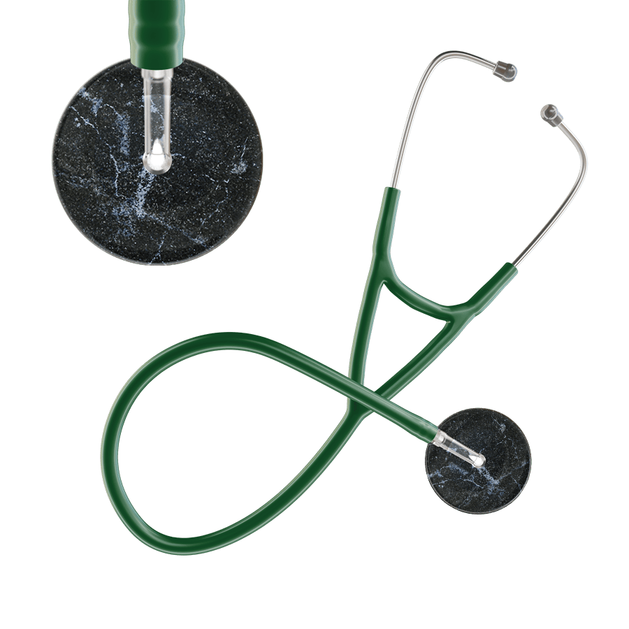 Ultrascope Single Stethoscope Black Marble / Adult / Dark Green Marble Cardiology Stethoscope