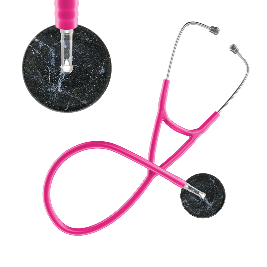 Ultrascope Single Stethoscope Black Marble / Adult / Hot Pink Marble Cardiology Stethoscope