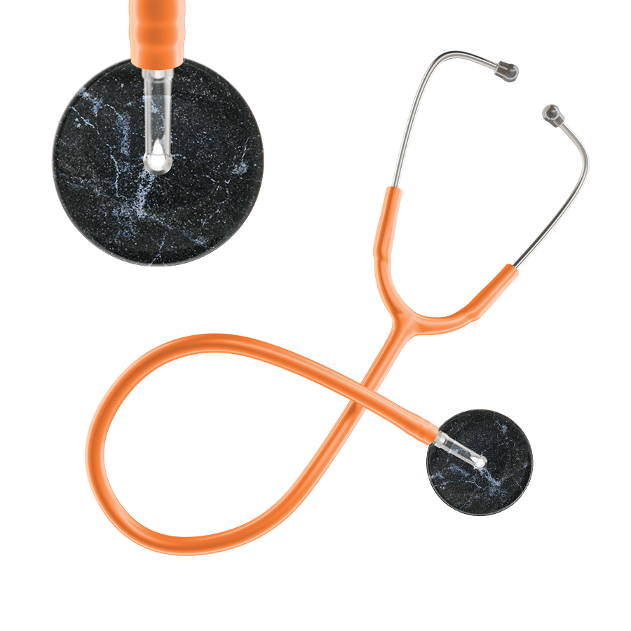 Ultrascope Single Stethoscope Black Marble / Adult / Orange Marble Stethoscope