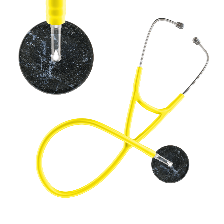 Ultrascope Single Stethoscope Black Marble / Adult / Yellow Marble Cardiology Stethoscope