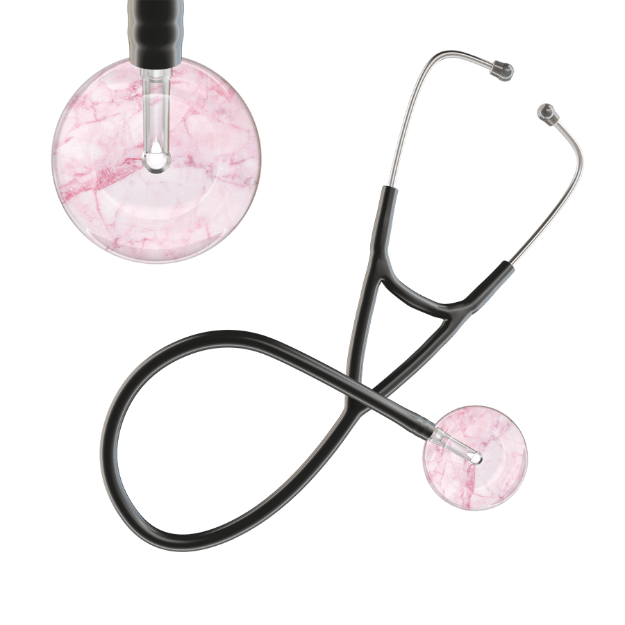 Ultrascope Single Stethoscope Light Pink Marble / Adult / Black Marble Cardiology Stethoscope