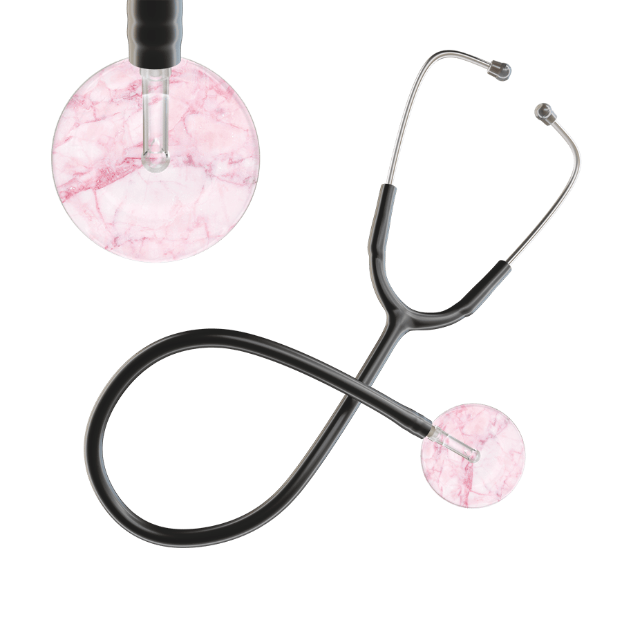 Ultrascope Single Stethoscope Light Pink Marble / Adult / Black Marble Stethoscope