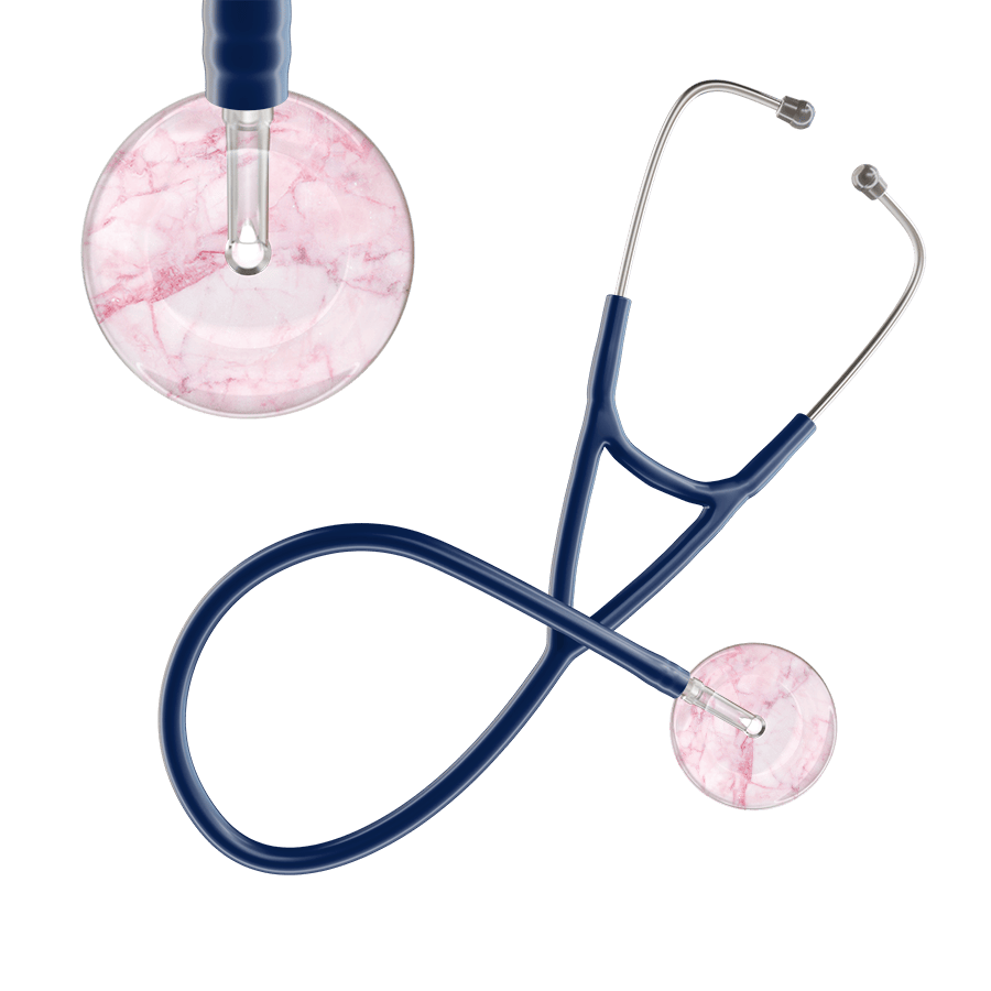 Ultrascope Single Stethoscope Light Pink Marble / Adult / Navy Marble Cardiology Stethoscope