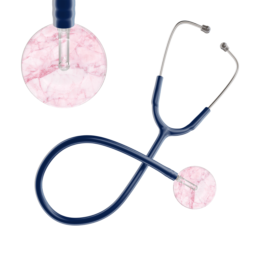 Ultrascope Single Stethoscope Light Pink Marble / Adult / Navy Marble Stethoscope