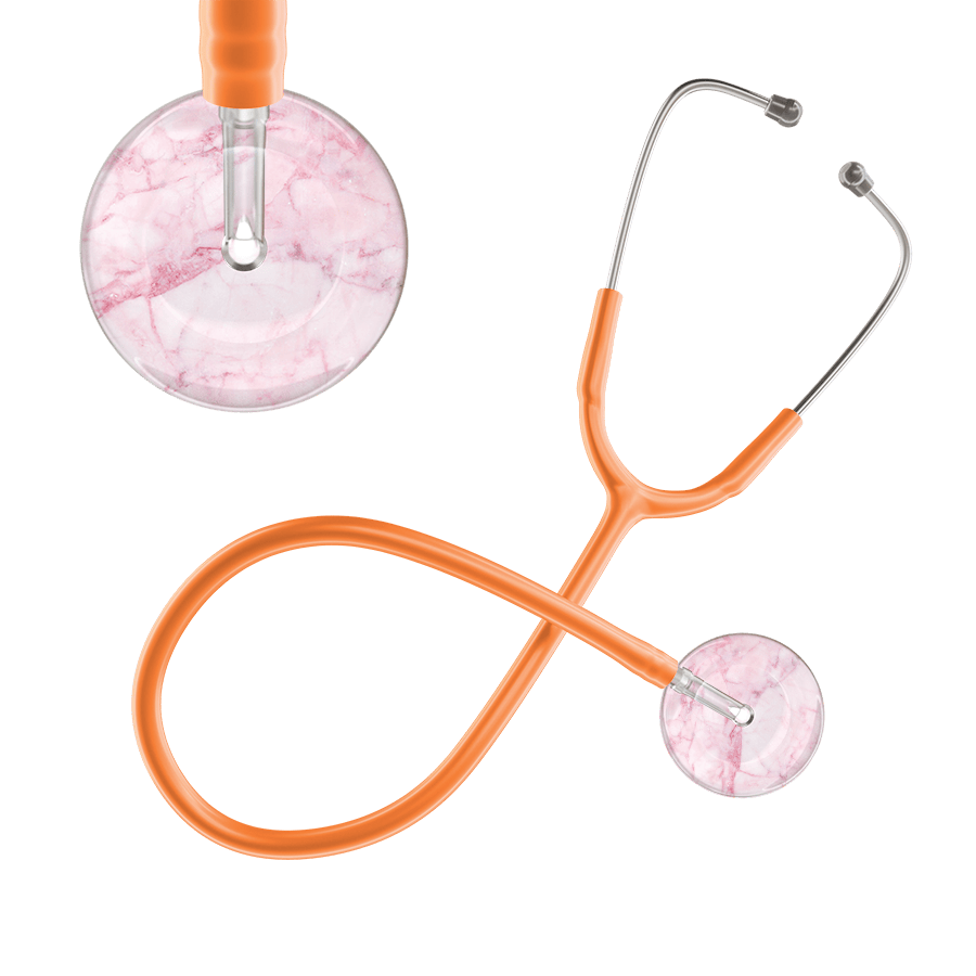 Ultrascope Single Stethoscope Light Pink Marble / Adult / Orange Marble Stethoscope