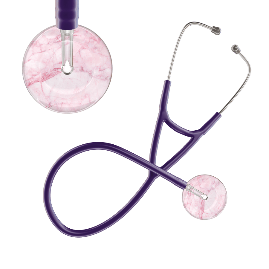 Ultrascope Single Stethoscope Light Pink Marble / Adult / Purple Marble Cardiology Stethoscope
