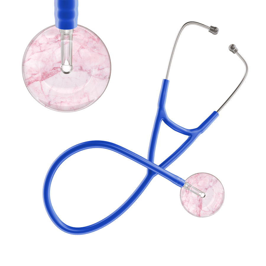 Ultrascope Single Stethoscope Light Pink Marble / Adult / Royal Blue Marble Cardiology Stethoscope