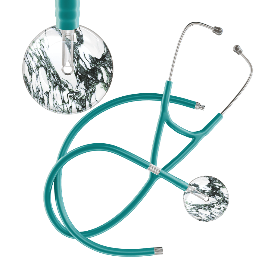 Ultrascope Single Stethoscope Multi Color Marble / Adult / Jade Extended Tubing Marble Cardiology Stethoscope