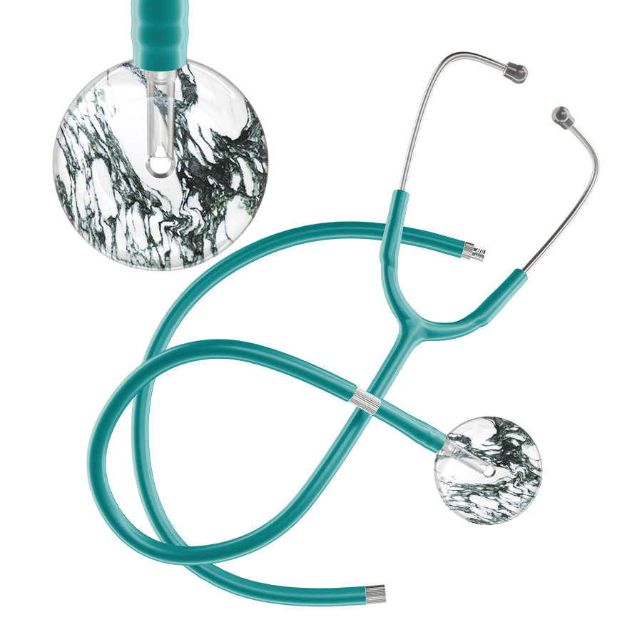 Ultrascope Single Stethoscope Multi Color Marble / Adult / Jade Extended Tubing Marble Stethoscope
