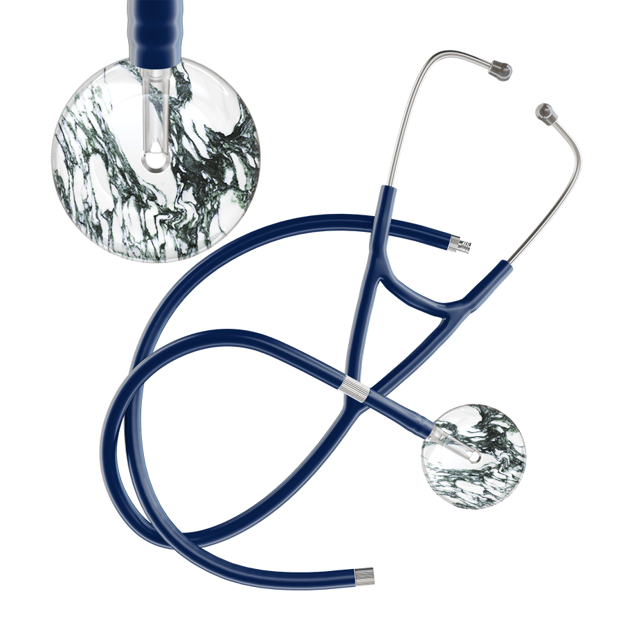 Ultrascope Single Stethoscope Multi Color Marble / Adult / Navy Extended Tubing Marble Cardiology Stethoscope