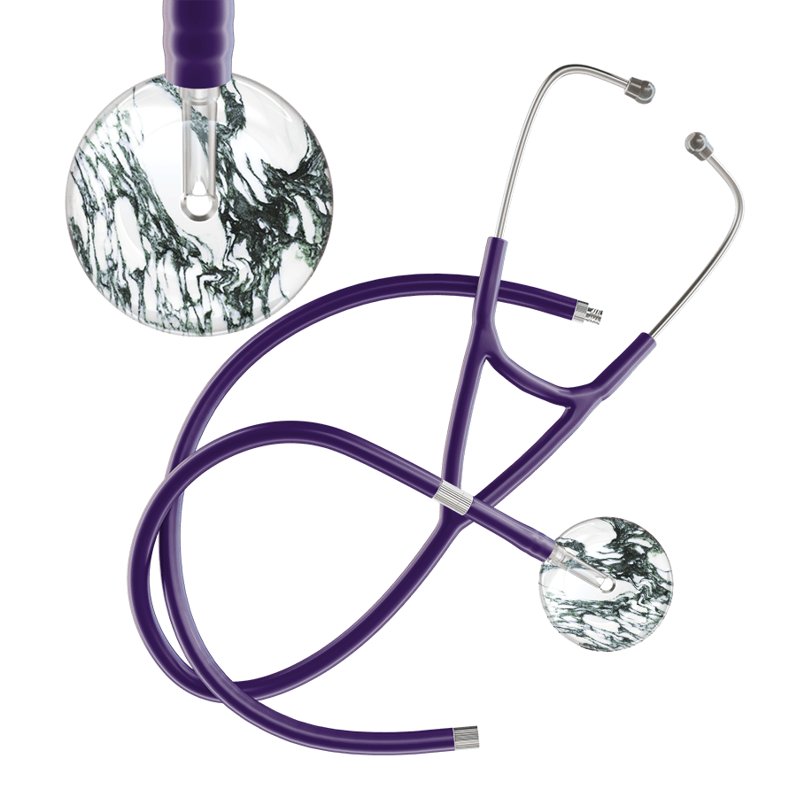 Ultrascope Single Stethoscope Multi Color Marble / Adult / Purple Extended Tubing Marble Cardiology Stethoscope