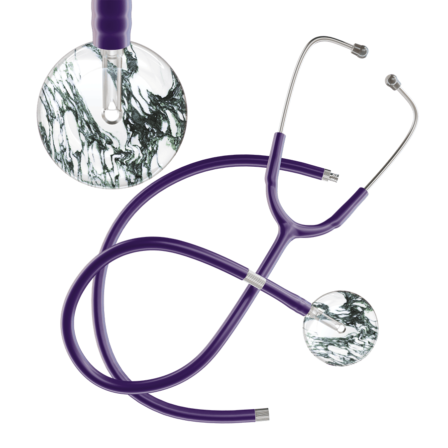 Ultrascope Single Stethoscope Multi Color Marble / Adult / Purple Extended Tubing Marble Stethoscope