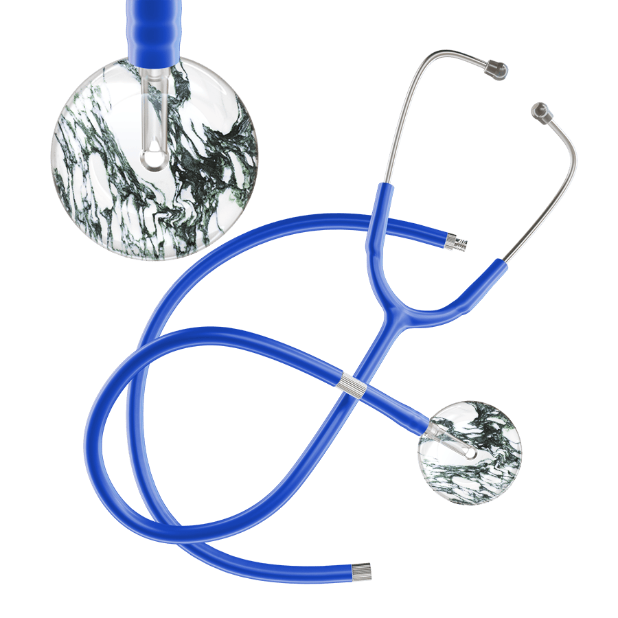 Ultrascope Single Stethoscope Multi Color Marble / Adult / Royal Blue Extended Tubing Marble Stethoscope