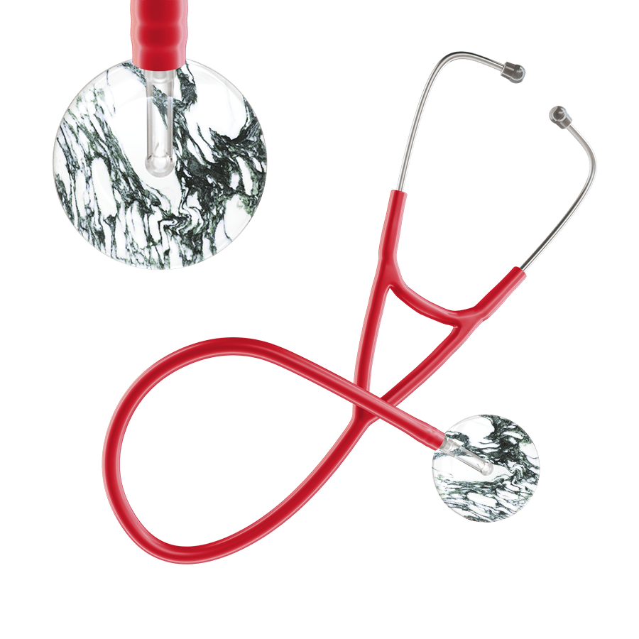 Ultrascope Single Stethoscope Multi Color Marble / Adult / Red Marble Cardiology Stethoscope