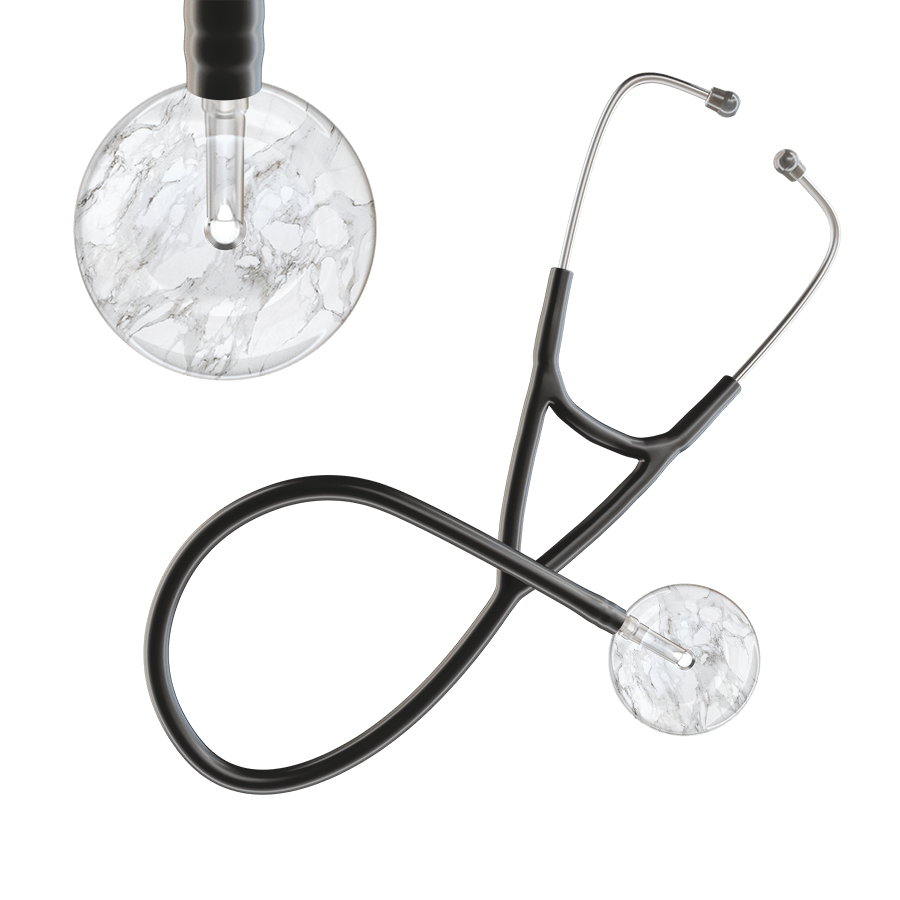 Ultrascope Single Stethoscope White Marble / Adult / Black Marble Cardiology Stethoscope