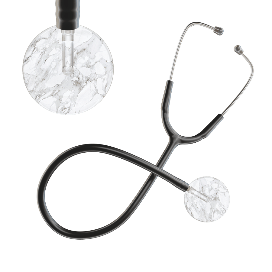 Ultrascope Single Stethoscope White Marble / Adult / Black Marble Stethoscope