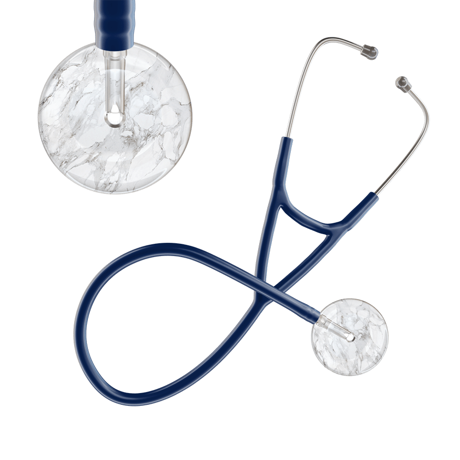 Ultrascope Single Stethoscope White Marble / Adult / Navy Marble Cardiology Stethoscope